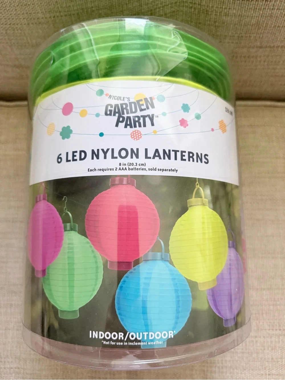Nicole’s Garden Party 6 LED Nylon Lanterns Used 1X Indoor/outdoor Colorful